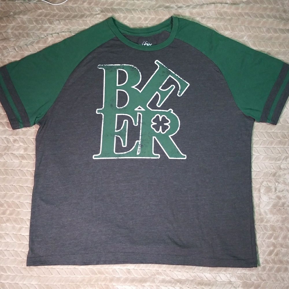 Lucky Tee Shirt Mens 2XL Dark Charcoal Gray Green